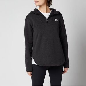 The North Face Women's Crescent Pop Over Quarter Zip Hoodie Charcoal Gray